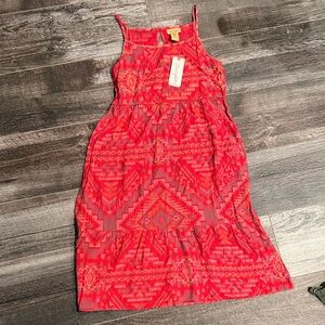 Red Geometric Patterned Dress